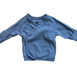 Monica + andy organic cotton kimono style shirt color heather blue